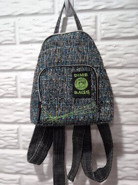 Dime Bags Kid Club Blue Mini Hemp Backpack /Daypack Front Zip Adjustable Straps